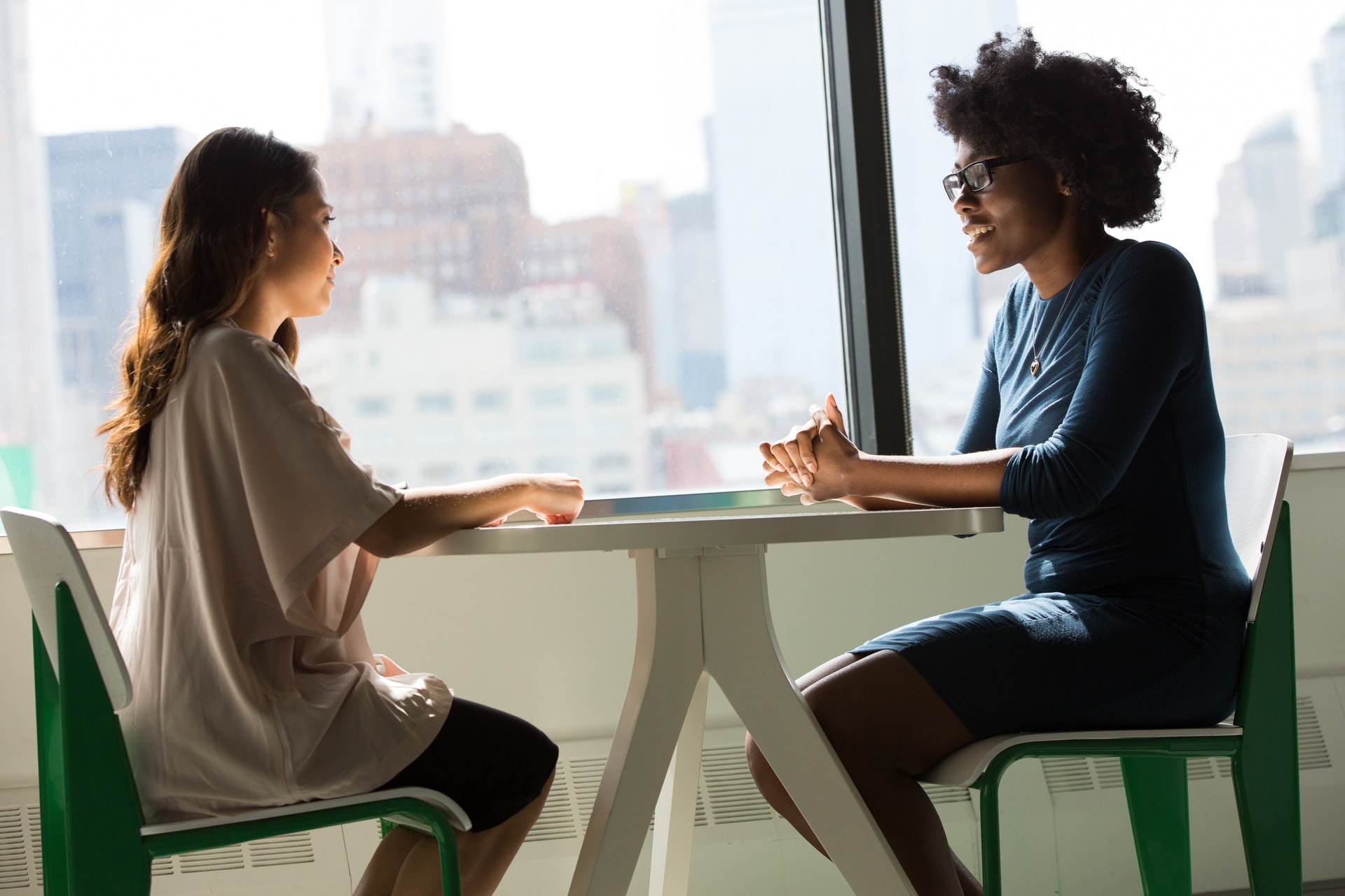 2 women talking