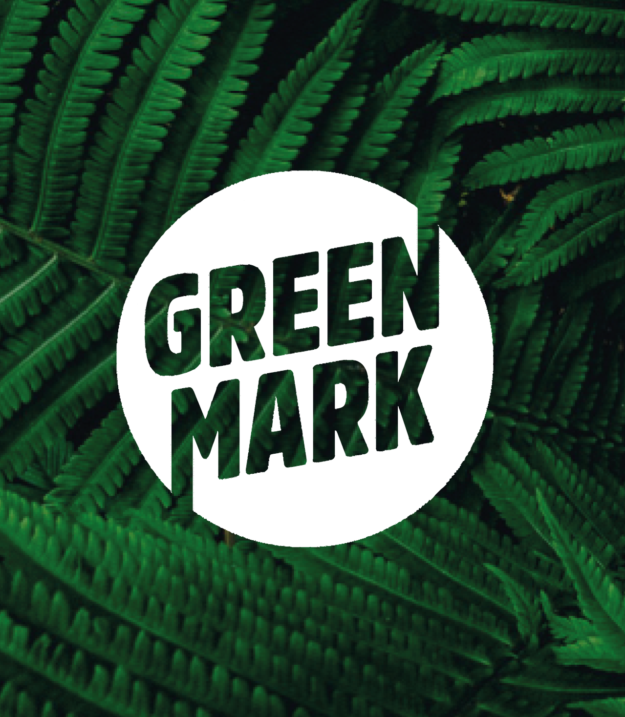 Green Mark White on Leaf Background Portrait